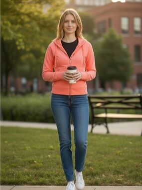 Women's Coral Zip-Up Hoodie Size Large